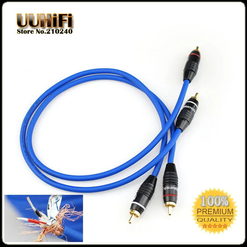 2 шт./пара Высококачественный кабель RCA 4N OFC посеребренный медный в для усилителя