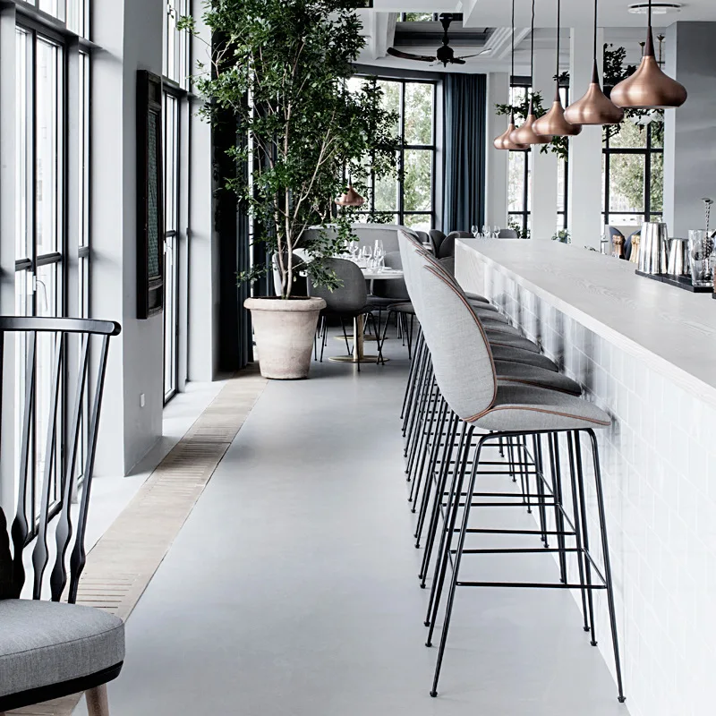 Style Nordic Bar Chair with Backrest Creative Coffee Shop High Stool Household Multi-function Firm Balcony Leisure Chair Style Nordic Bar Chair with Backrest Creative Coffee Shop High Stool Household Multi-function Firm Balcony Leisure Chair