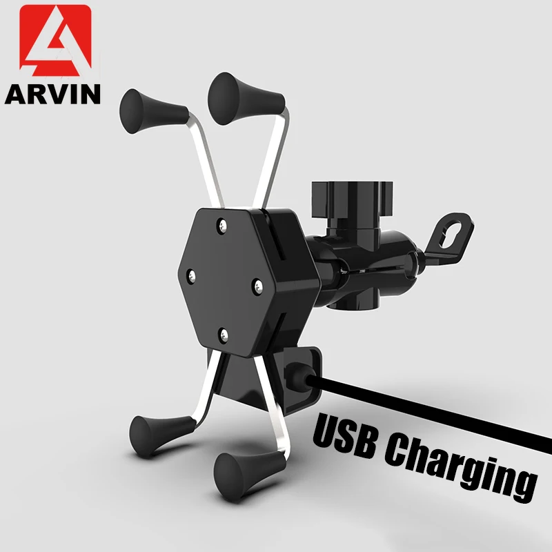 ARVIN мотоцикл USB зарядка держатель телефона для iPhone XR Sansung S9 Универсальный