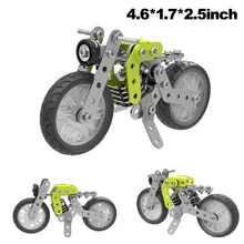 Inteligente de Construção de Conjunto Construção 120 pcs Retro Motocicleta Modelo 3D Puzzle DIY Toy Kids Crianças Crianças Hands-on Brinquedos Aniversário presentes Dropship