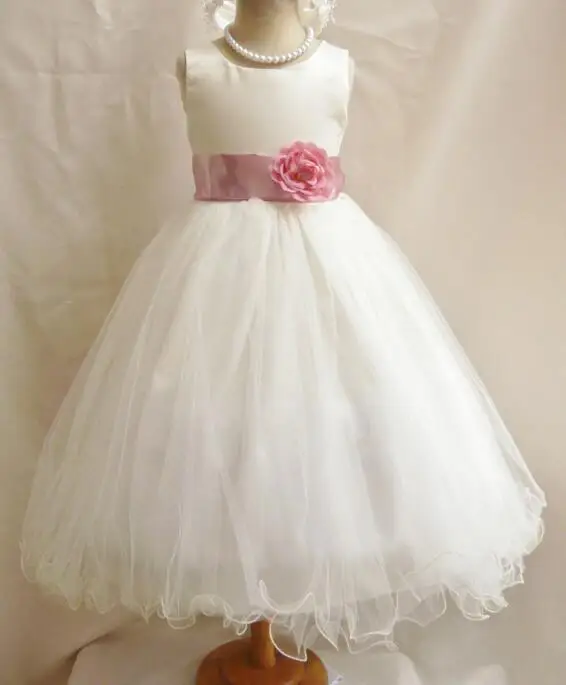 white flower girl dress size 16