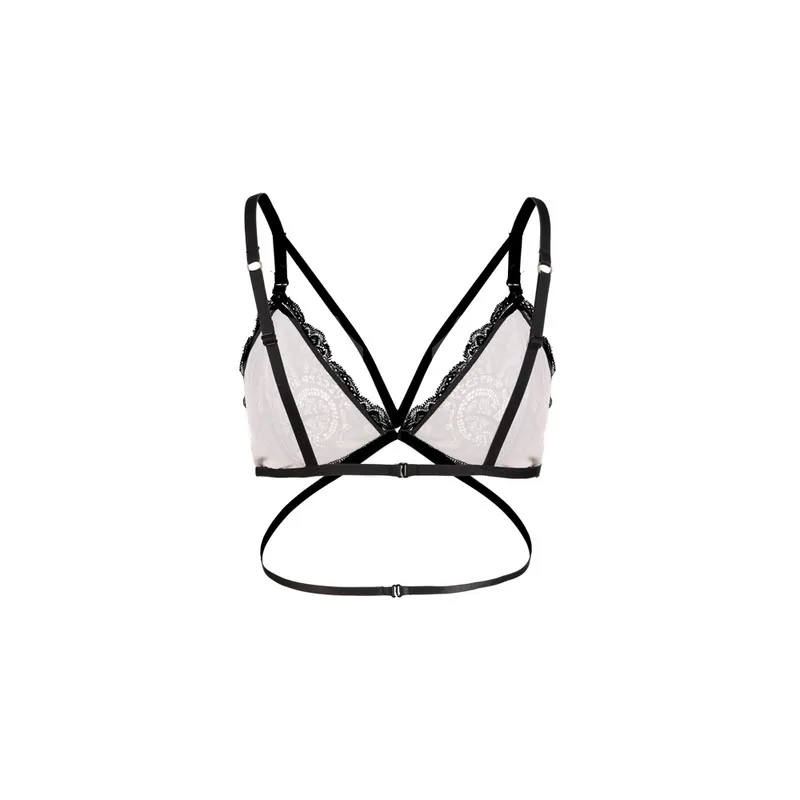 Черный цветочный кружевной бюстгальтер Для женщин пикантные Cross Back Push Up Bralettes женский Беспроводной регулируемые бретельки мягкий леди Нижнее бельё