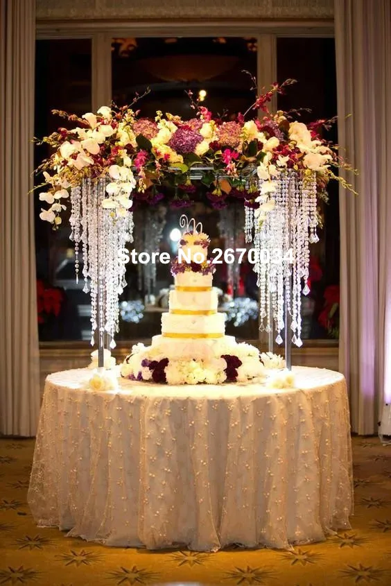 New fashion wholesale gold/sliver metal crystal wedding centerpiece
