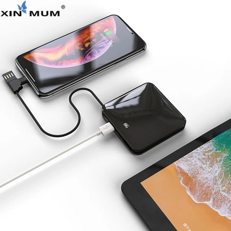 

XIN-MUM Power Bank 8000mAh Portable Charger External Battery Pack Powerbank Self-contained Line