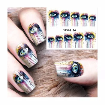 1 Sheet Water Transfer Tattoo Full Tips Nail Art Beauty Sexy Lady Women Sticker Nail Decals New 8134