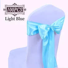Набор из 100 атласных стульев пояса галстук-бабочка для принадлежности для свадебных мероприятий вечерние украшения стульев