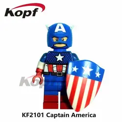 20 шт. KF2101 Super Heroes Капитан Америка Человек-паук кирпича Фигурки обучения строительные Конструкторы модель для детей Игрушечные лошадки