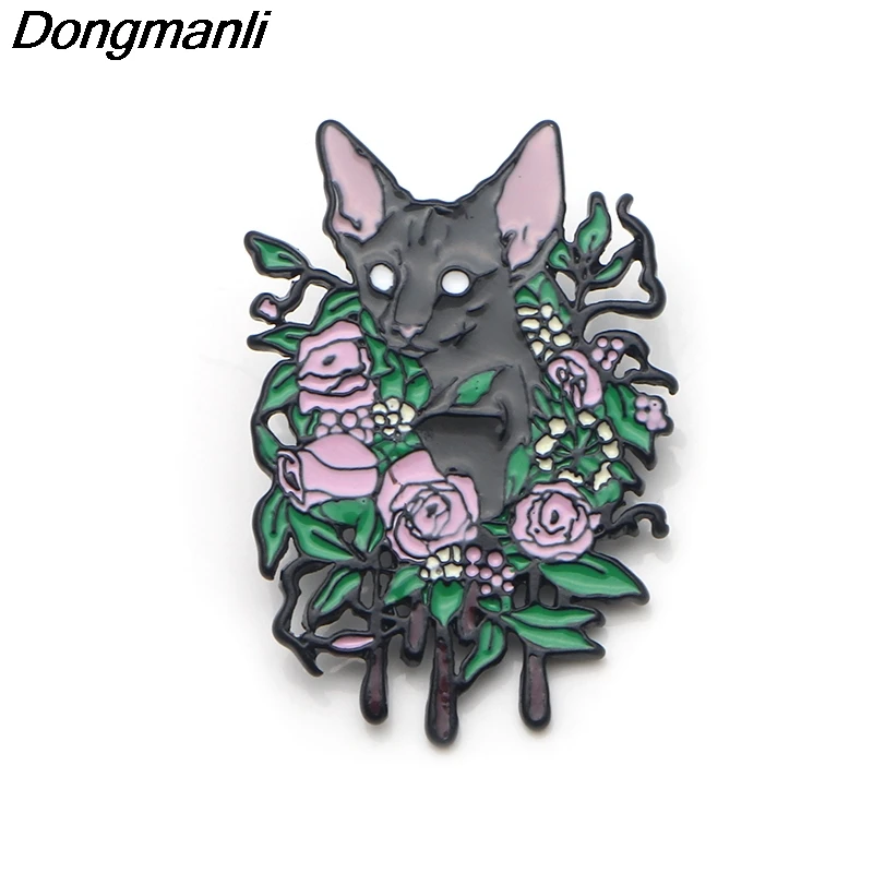 P3695 Dongmanli Sphynx Cat металлические эмалированные булавки и броши для нагрудных штифтов рюкзак сумки значок крутые подарки воротник ювелирные изделия