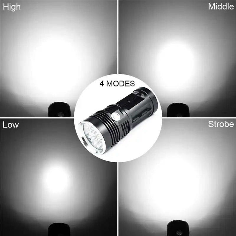 45000лм 18 x CREE XM-L T6 светодиодный фонарик с 4 режимами фонарь 4x18650 охотничий фонарь наружное дорожное ночное освещение фонарик#3J24