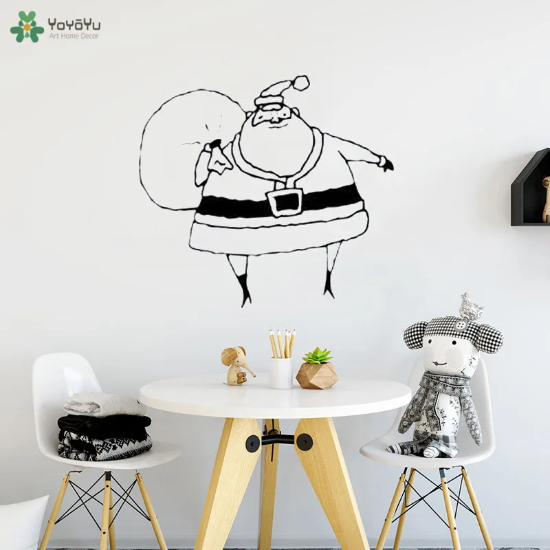 

YOYOYU Wall Decal Creative Cute Santa Claus Vinyl Wall Sticker For Kids Room Merry Christmas Livingroom Decoration Gift ArtCT599