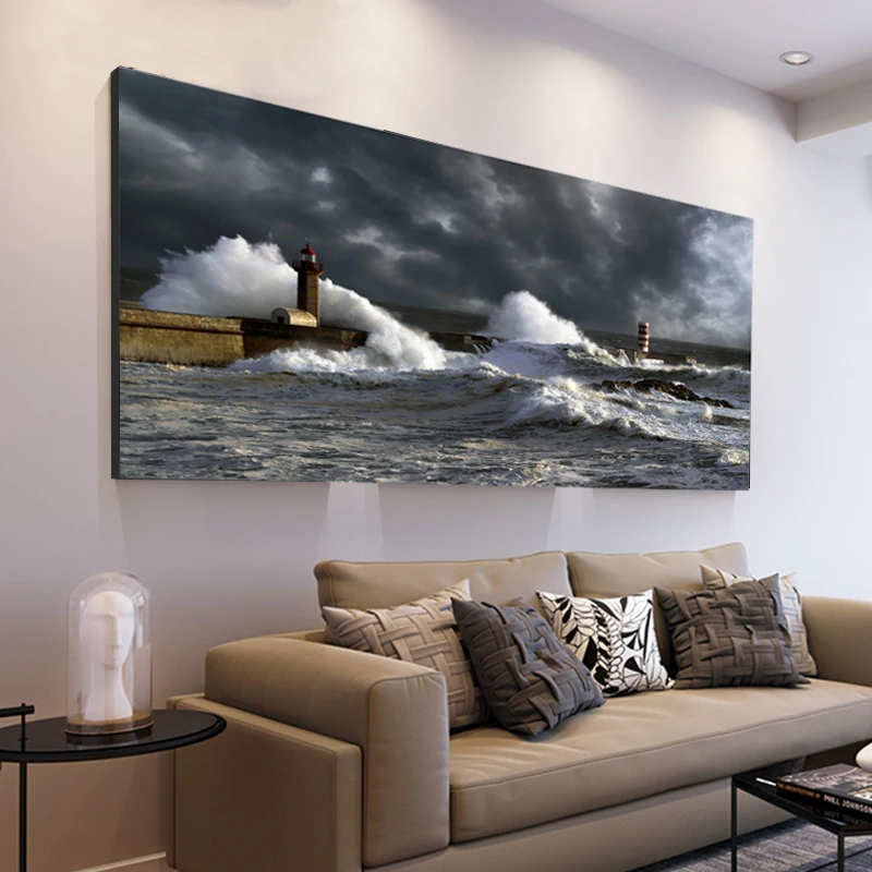 Sea Surface Storm Poster Home Wall Decor Painting Canvas Prints Picture No Frame 