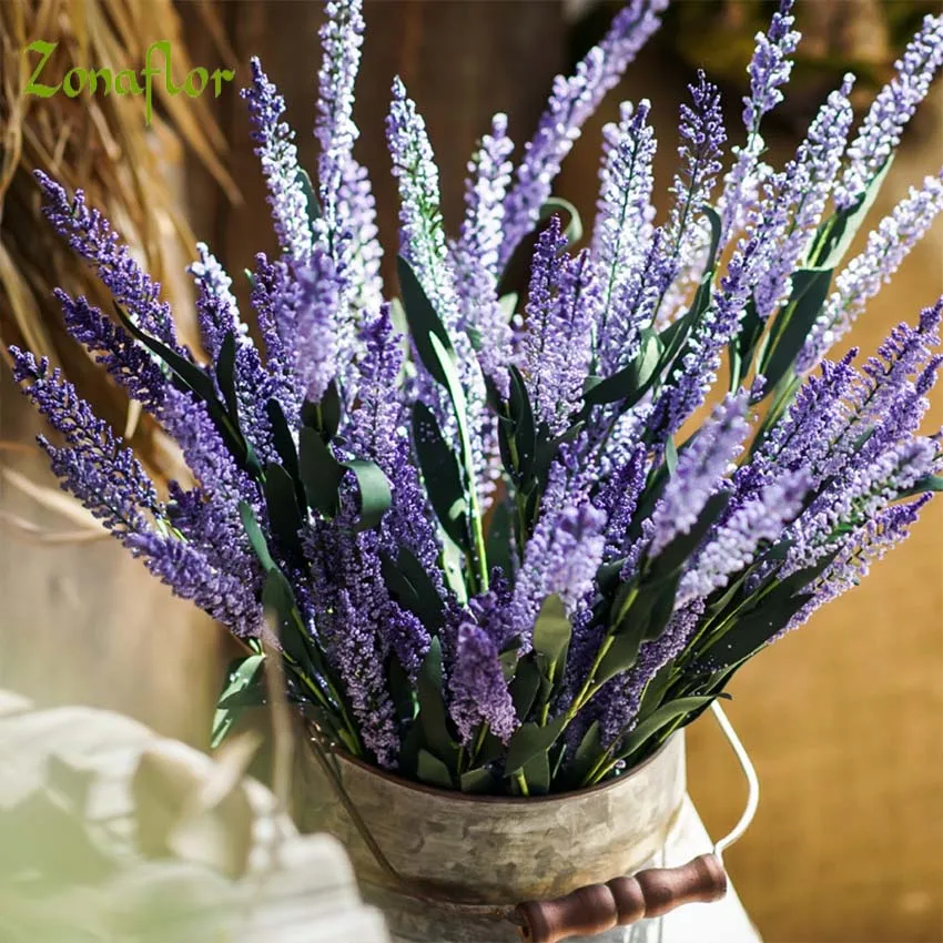 

Zonaflor Artificial Flower Lavender Fake Flower Ornament Supplies Wedding Decoration Festival Marriage Party Home Decoration