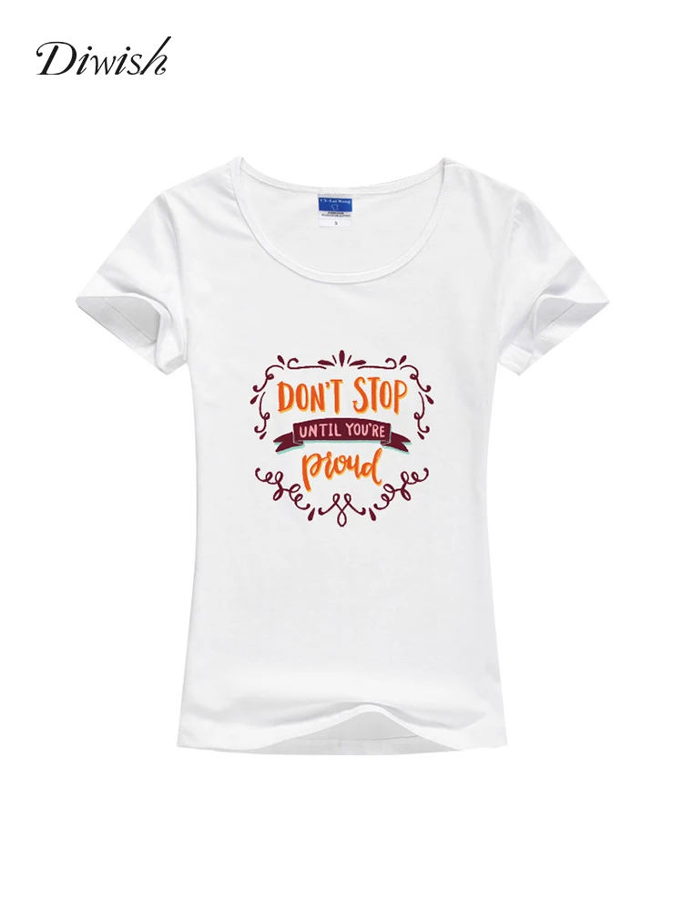 

Diwish Womens T Shirt Tops Casual Summer Short Sleeve Tshirt Plain Cotton T Shirt Letter Printed Summer Tops for Women 2019