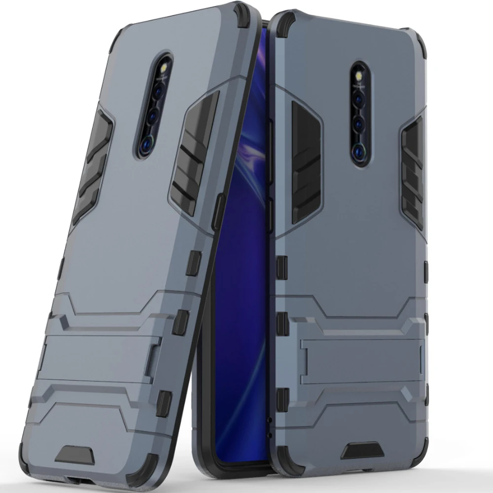 Чехол для Vivo X27 Pro с металлическим кольцом роскошная Жесткая Броня прочный PC + TPU
