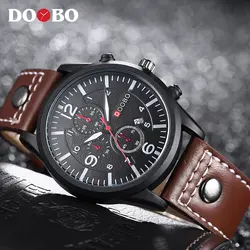 2017 Элитный бренд doobo Для мужчин Военная Униформа Спортивные часы Для мужчин кварцевые Дата часы человек Повседневное кожа наручные часы