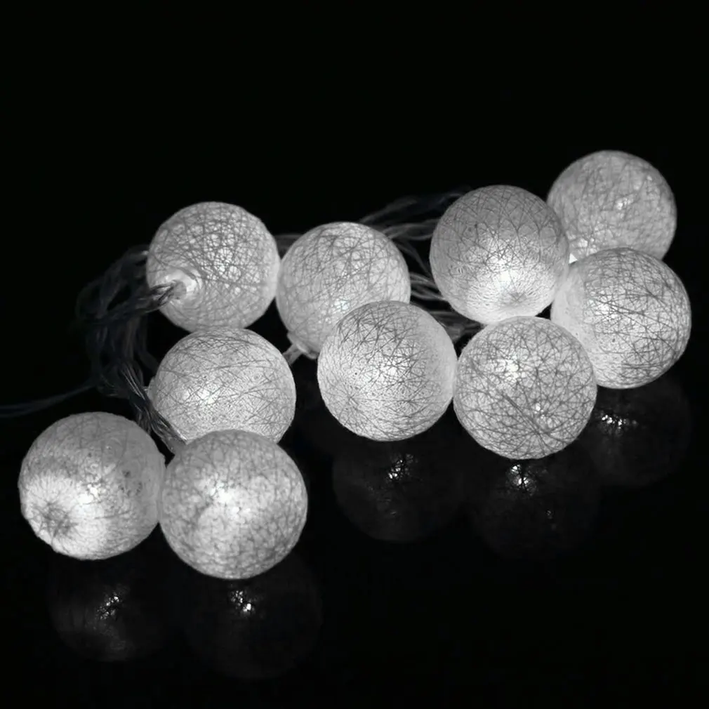 1,3 м 10 светодиодов ватный шар медная проволока Сказочный свет на батарейках ночник для рождественского фестиваля Свадебная вечеринка Декор