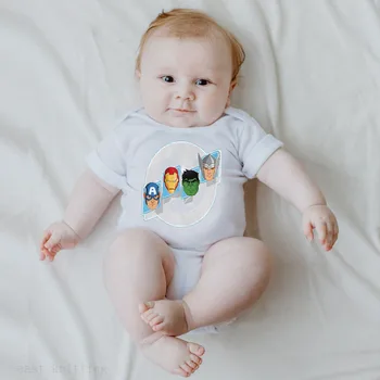 

Cartoon The Avengers Print Newborn Bodysuits 0-24Months Lovely Kids Jumpsuits Summer Children Boys Girls Clothes Onesies Outwear