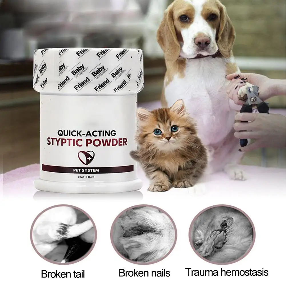 

Pet Styptic Stop Bleeding Powder For Dogs Cats Birds Anti-inflammatory Antibacterial Broken Injury Traumatic Hemostatic Powder