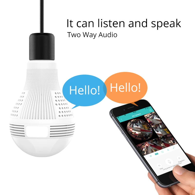 ATFMI Q1 960P WiFi Wireless IP Camera With Fisheye Lens 360 Degree Panoramic For Remote Home Security System Moniton Detection