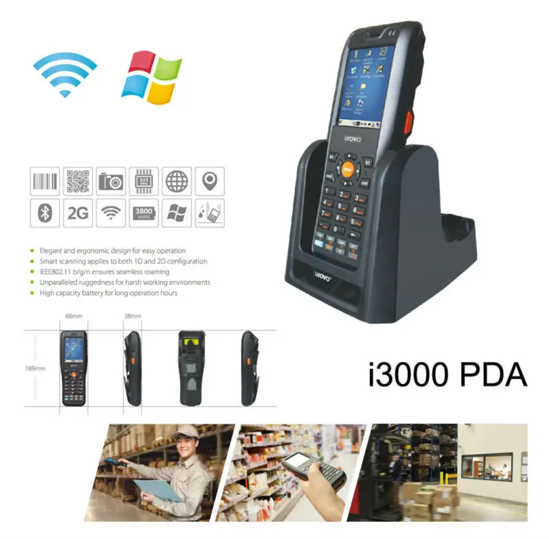 2015 Новый Высокое Качество Портативный Лазерный Сканер Штрих-Кода i3000 Windows WinCE КПК