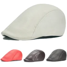 Мужская мода из искусственной кожи Newsboy Gatsby картуз Гольф-берет Cabbie плоская кепка CSHAT0519