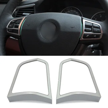 

CITALL New Sliver Matt Chrome Steering Wheel Switch Cover Molding Trim for BMW 5 Series F10 520 528i 2011 2012 2013