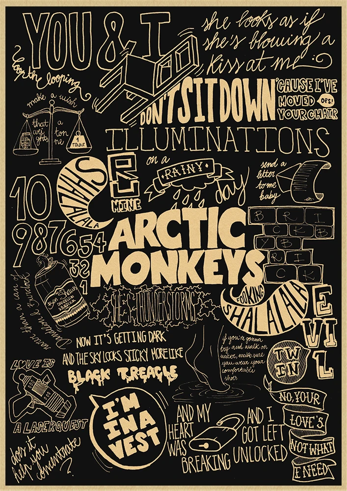 Рок-Группа Arctic Monkeys крафт-бумага плакат настенный домашний бар плакаты домашний декор