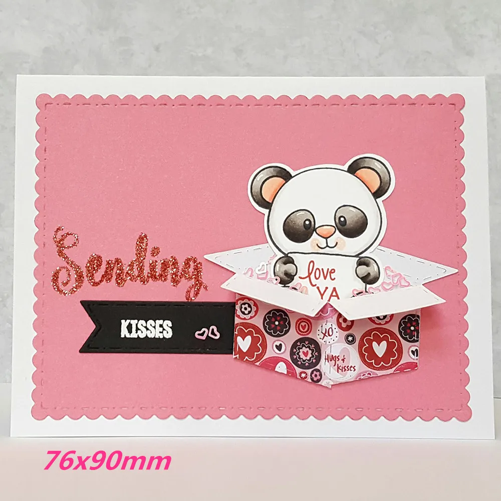 

76x90mm Cover Box Making Scrapbook Greeting Card Decor Lace Hollow Frame Metal Cutting Dies Stencil Frame Embossing Template DIY