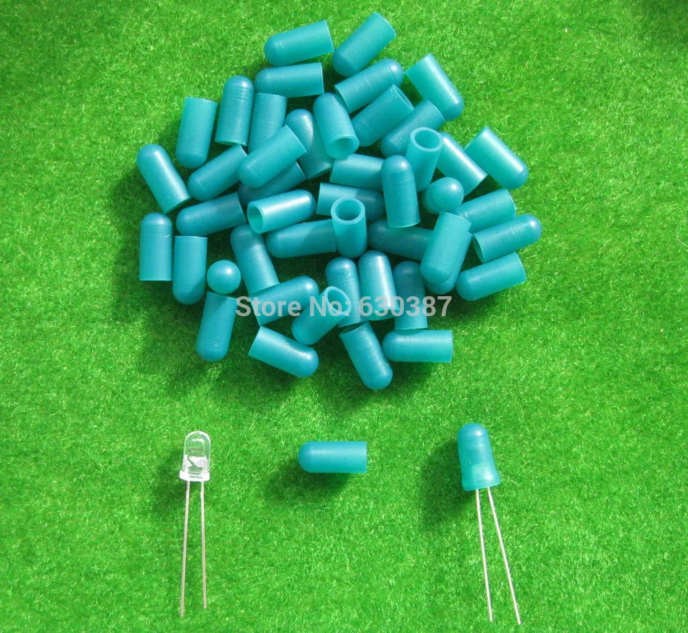 

XPT02G GREEN Caps / Covers for 5mm Grain of Wheat Bulbs LEDs NEW