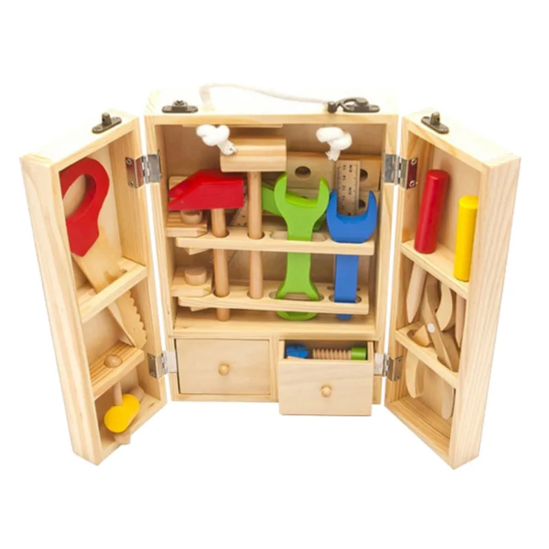 

Kids Wooden Multifunctional Tool Set Maintenance Box Wooden Toy Baby Nut Combination Educational Toy