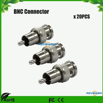 

BNC Male to RCA Male Coax BNC Connector Adapter Cable Plug for cctv camera 20pcs/lot
