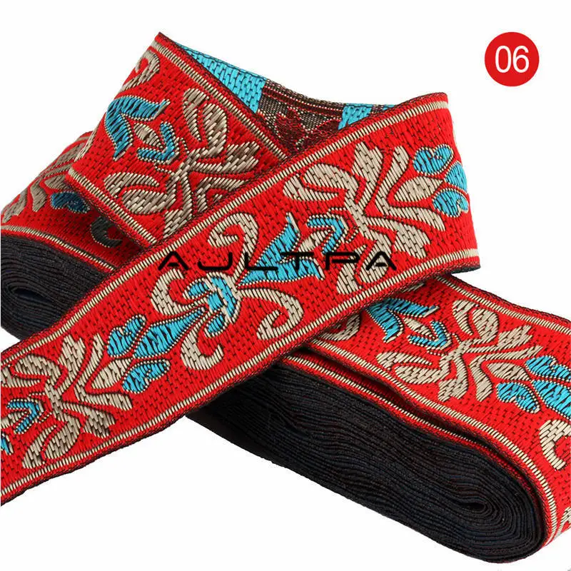 Top 700Meters 35mm Width Filigree Woven Webbing Tape Ethnic Trim Costume National Jacquard Ribbon Sewing Accessories 5