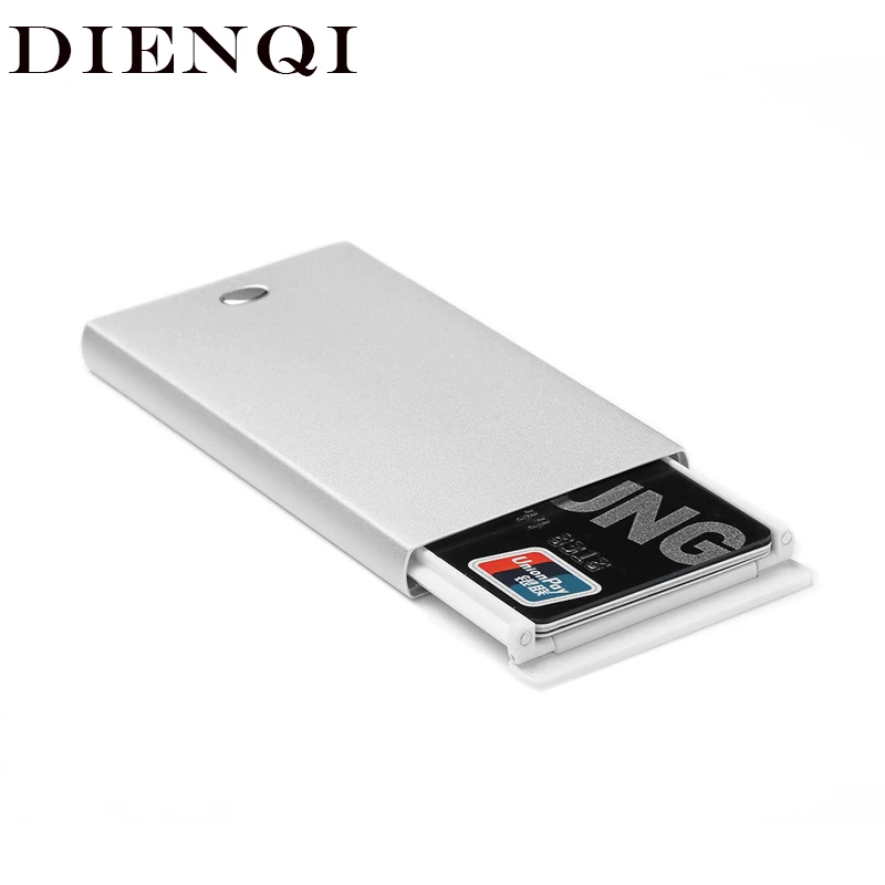

DIENQI Rfid Card Holder Slim Men Wallets Metal Magic Mini Thin Wallet Vintage Short Small Male Vallet Smart Purse 2019 Waller
