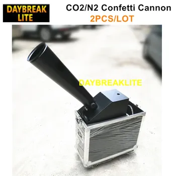 

DAYBREAKLITE 2PCS/LOT Flight case pack co2 gas confetti cannon machine N2 confetti Launcher with flightcase