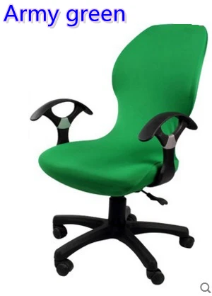 Спандекс чехол на компьютерное кресло подходит для офисного стула с подлокотником Натяжной крышкой стул обеденный чехол для украшения стула - Цвет: Army green