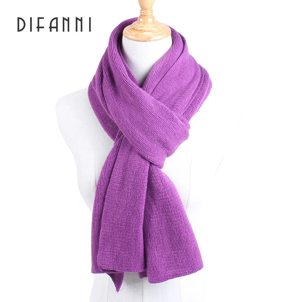 

[DIFANNI]Winter Plain color Unisex Scarves Warm Knitting Acrylic Muffler Long Thick Fashion Shawl Winter Scarf