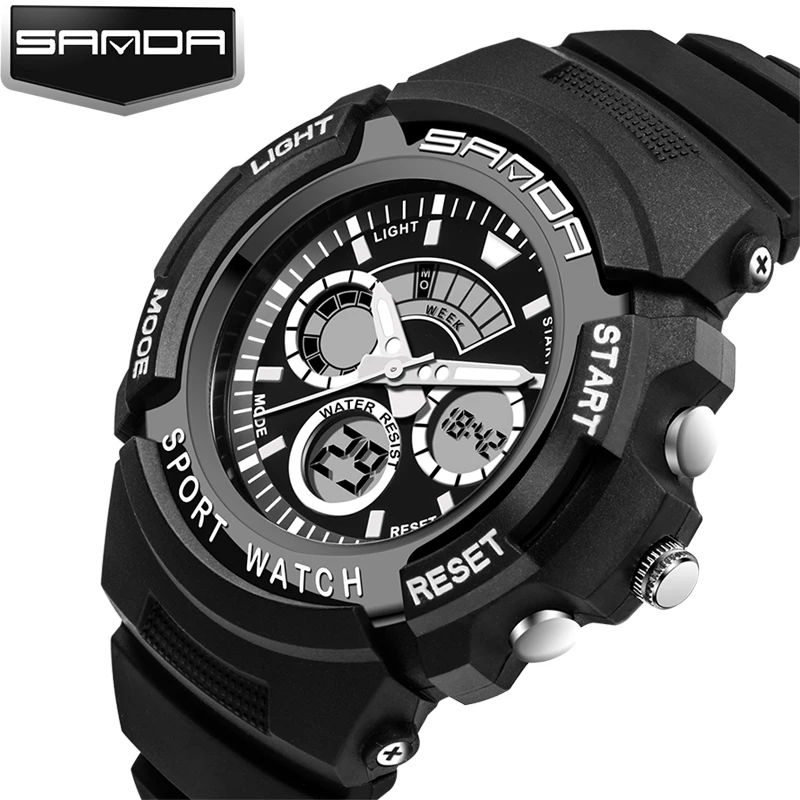 

2018 New SANDA Luxury Brand Men Military Sports fashion Watches Digital LED Wristwatches S SHOCK rubber strap relogio masculino