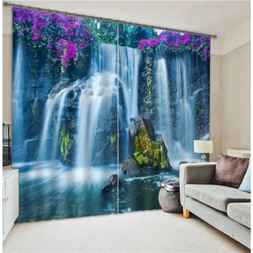 Красивый водопад роскошные окна 3D Шторы комплект для кровать гостиная домашнего офиса отеля настенные декоративные шторы стены tapestr - Цвет: 2