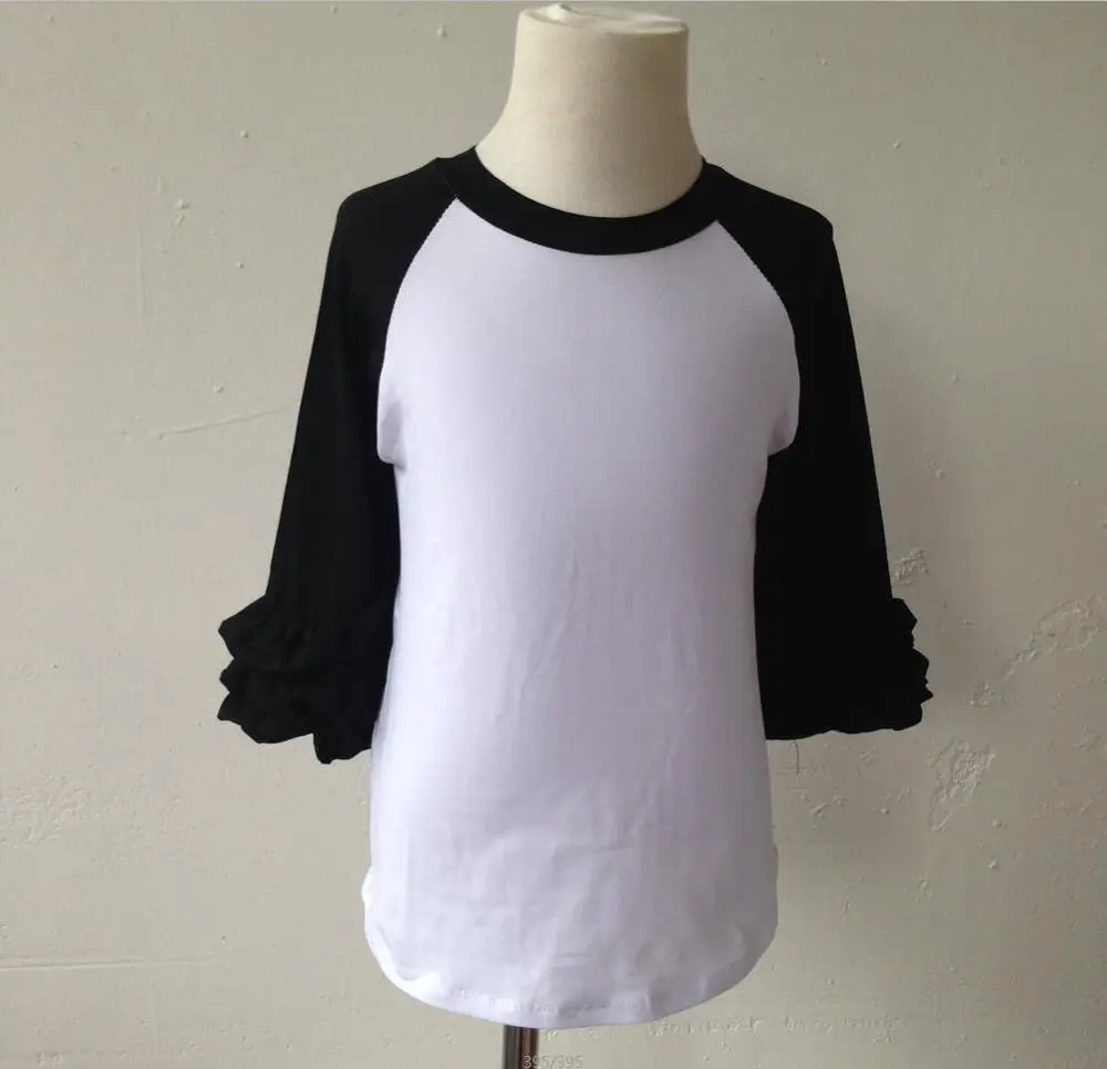 Wholesale sleeve plain blank icing raglan Toddler boutique kids shirt