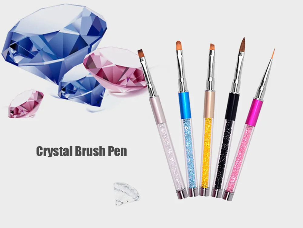 

5pcs/Set Nail Brush Pen Acrylic Crystal Carvings Drawing Lines Gradient Painting Sculpture Nail Art Equipment