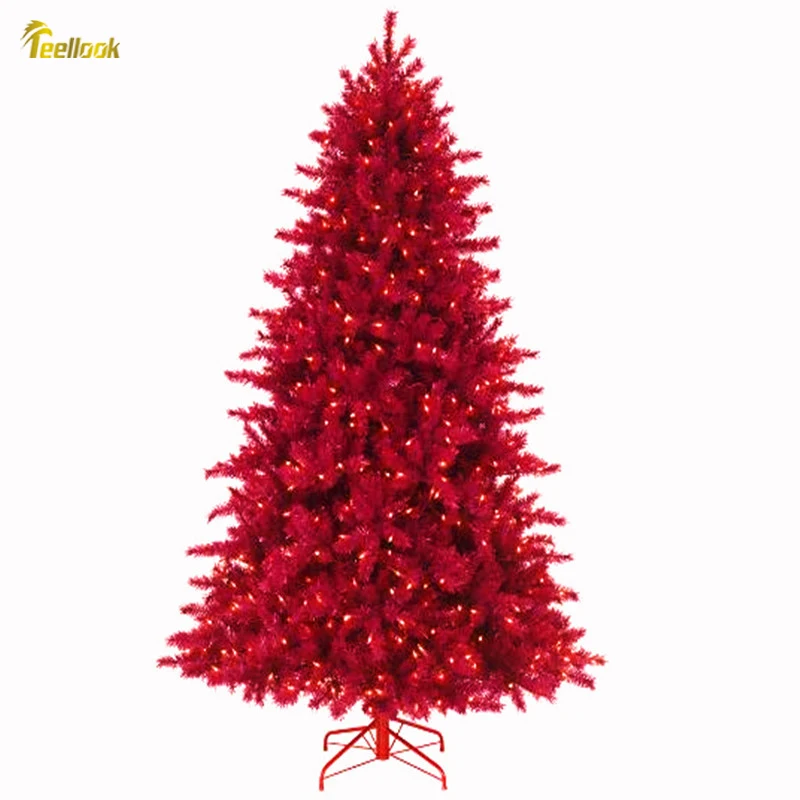 

Teellook 1.2 m / 3.0 m wine red PVC luminous Christmas tree Christmas day hotel shopping mall home decorations