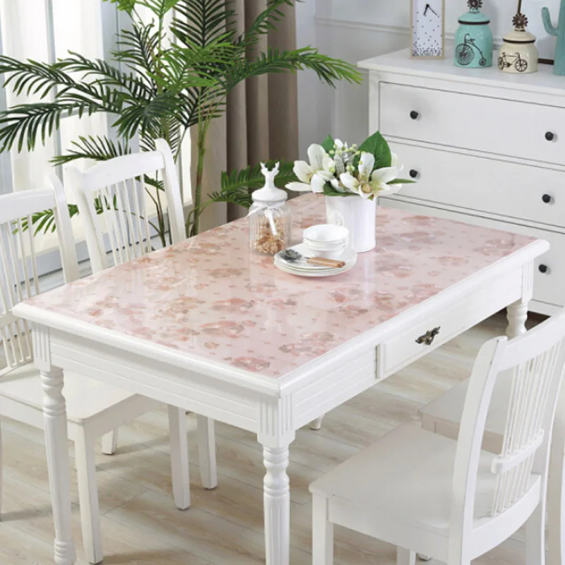 HAZY PVC Tablecloth Waterproof PVC Rectangle Table Cloths Coffee Table Mat Dining Table Mat Kitchen