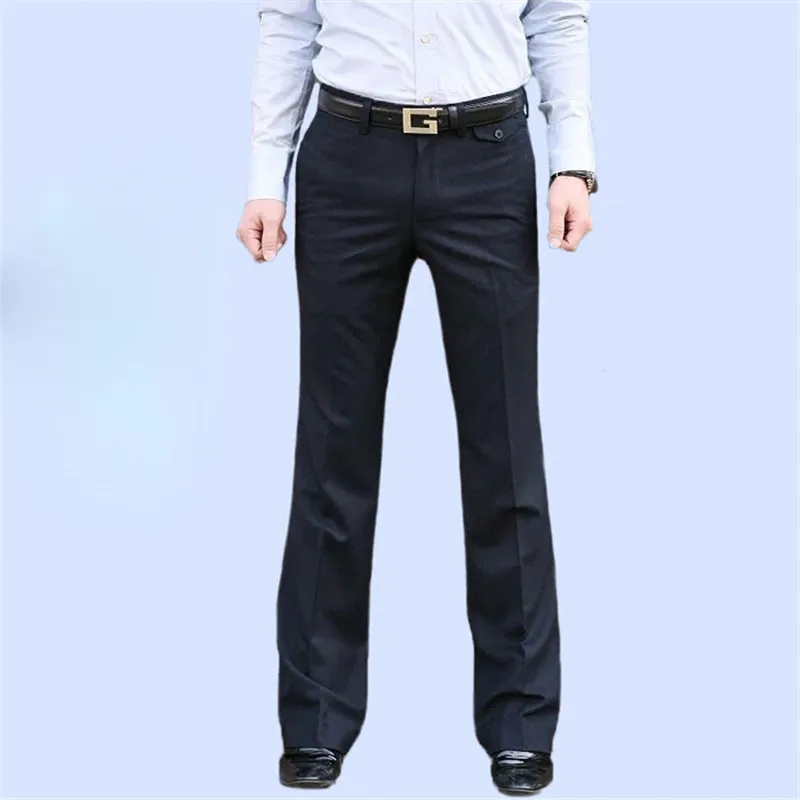 Men's Flared Trousers Formal Pants Bell Bottom Pant Dance White