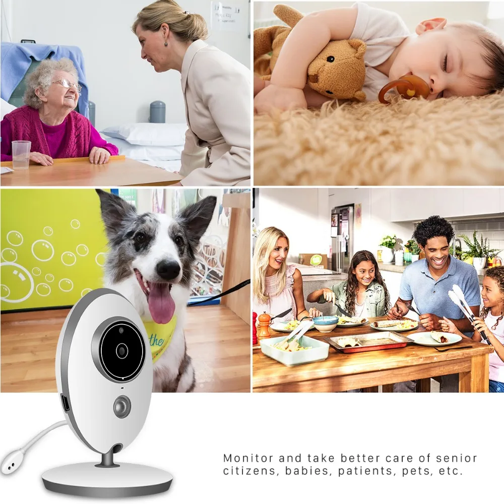 Wireless LCD Audio Video Baby Monitor VB605 Radio Nanny Music Intercom IR 24h Portable Baby Camera Baby Walkie Talkie Babysitter 8