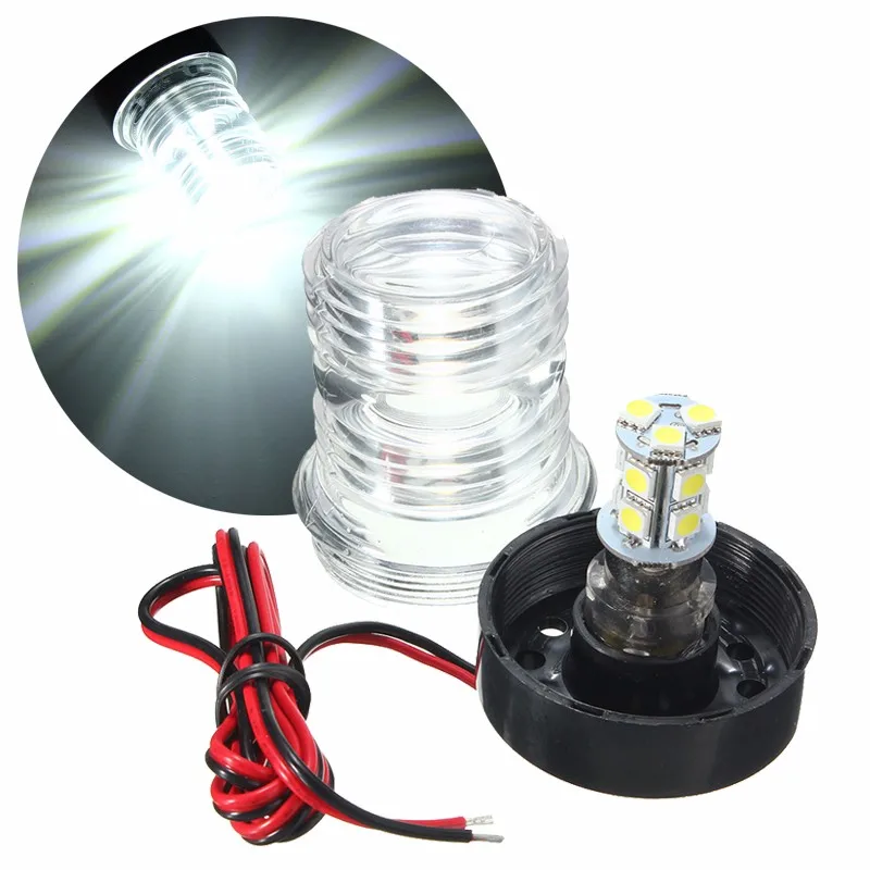 

Marine Boat Yacht Navigation Anchor Light 2.6W 13 LED 5050 SMD All Round 360 Degree Vessel Light Pure White Waterproof DC12V