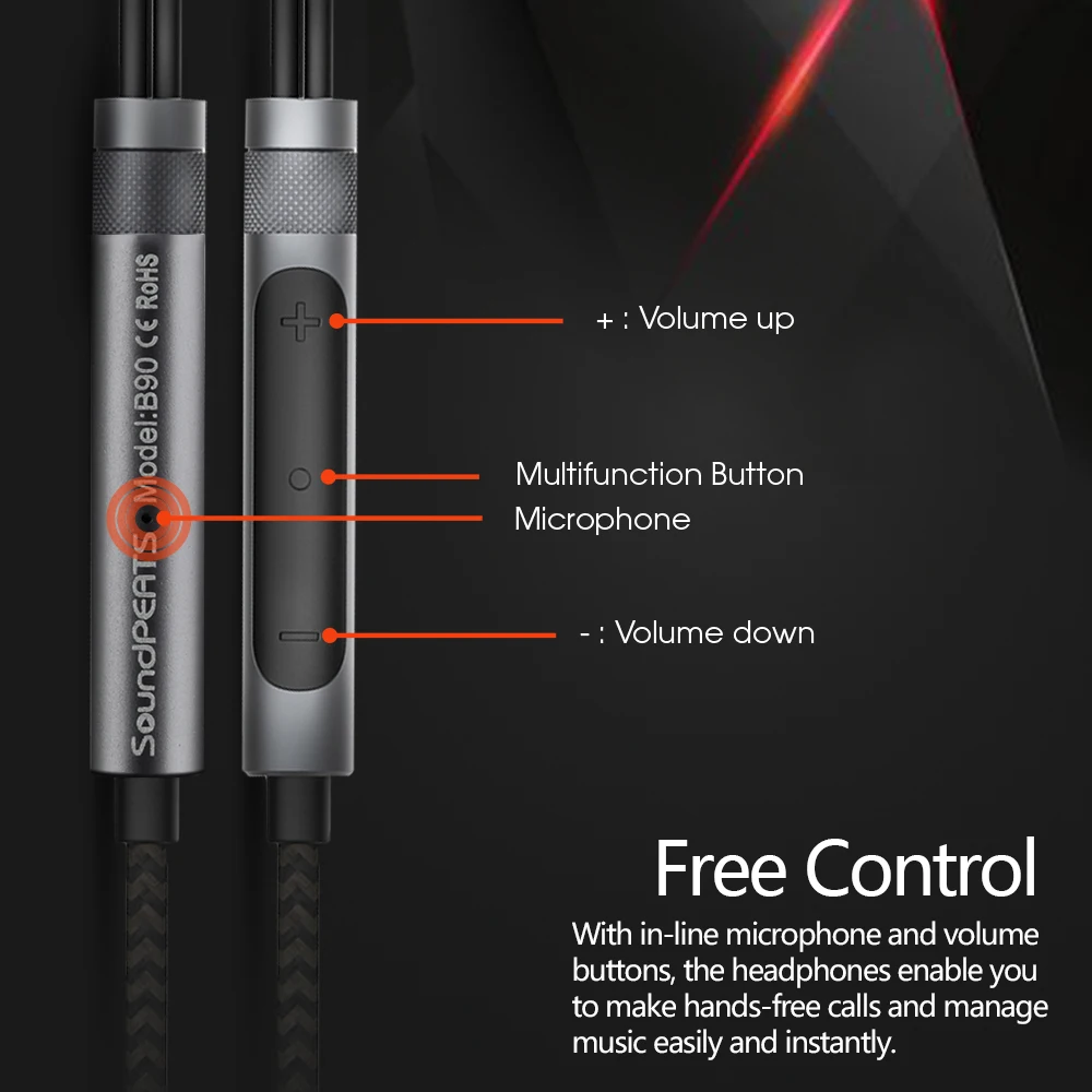 SoundPEATS Hi Res аудио стерео бас наушники 3 5 мм разъем проводные Handfree гарнитура для Xiaomi