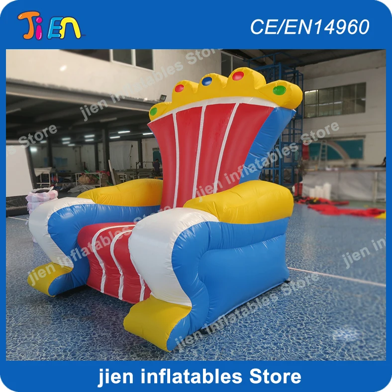 free shiping , Party use kids inflatable king throne chair on salein