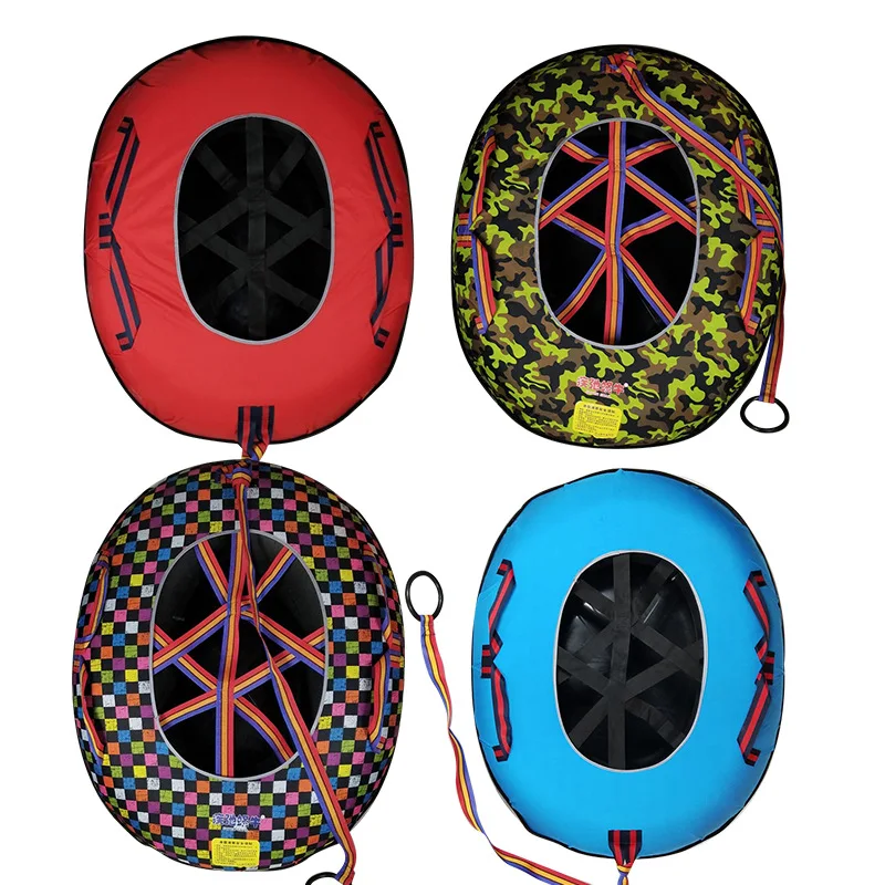 Durable Adult kids inflatable ski snow double person tube vison 1.2m diameter (2)