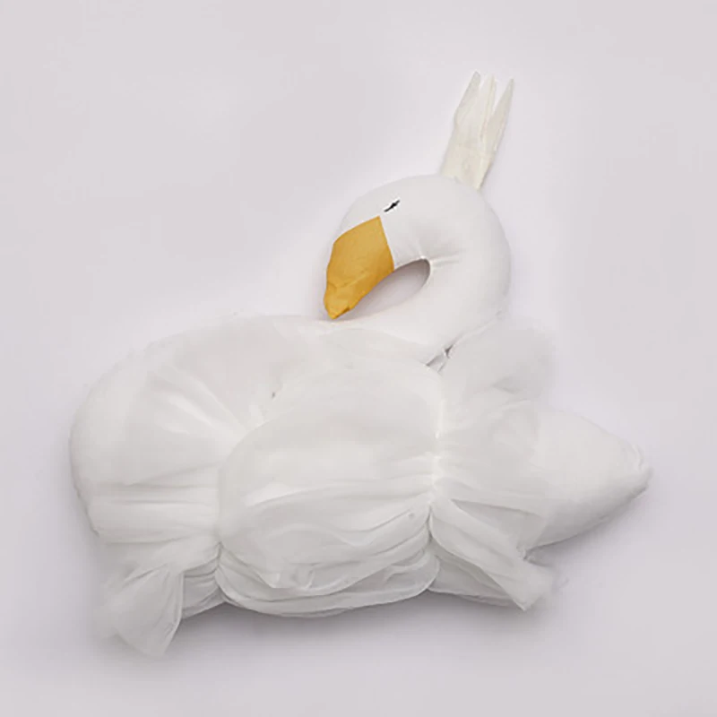 Quarto com Cama de Bebê Dormindo Travesseiro Coroa Cisne Gaze Almofada Bebê Acompanhar Boneca Dormir Fotografia Adereços Crianças Brinquedos 30 cm 14 High Quality Mamãe e Bebê