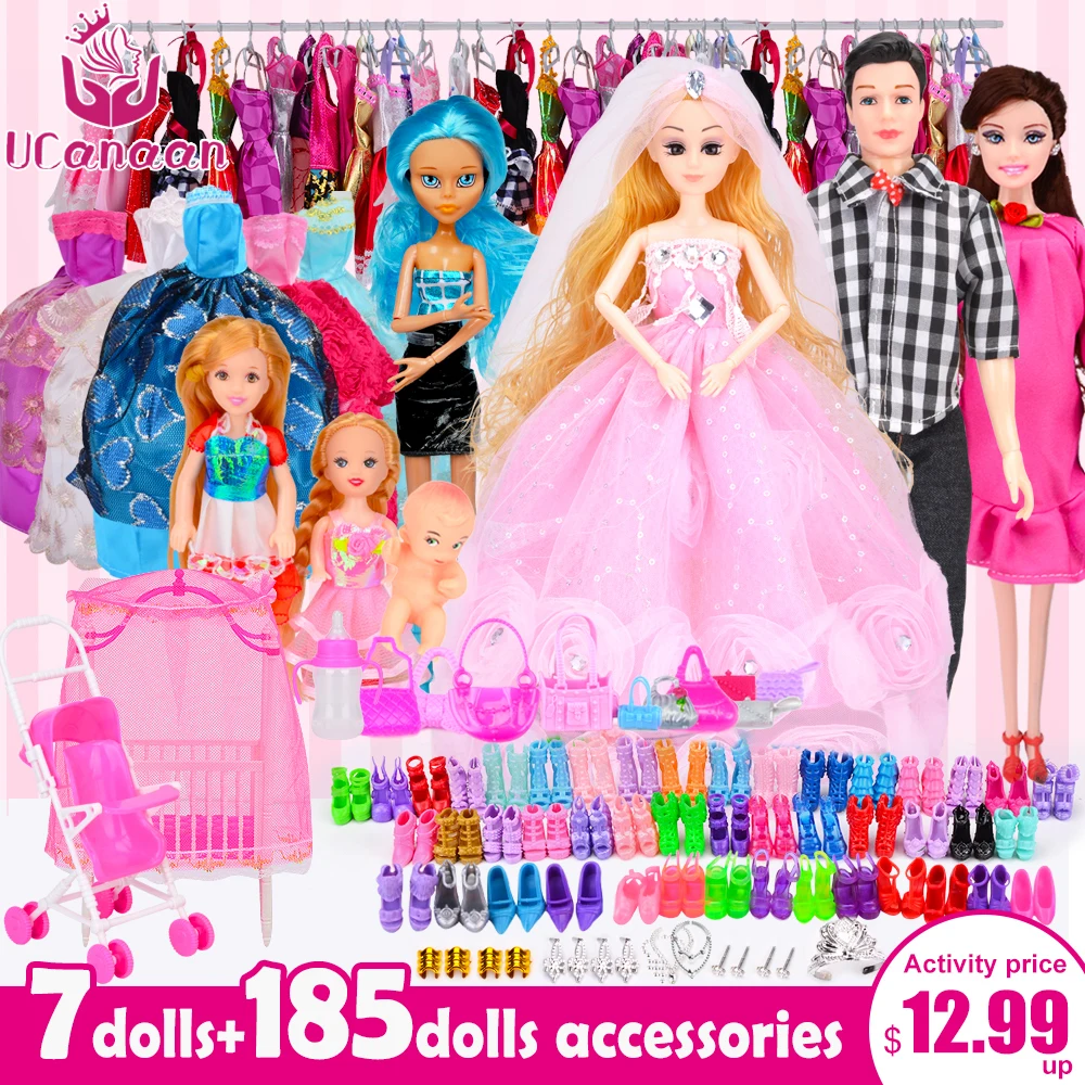 UCanaan DIY Dressup игрушки для девочек набор кукла принцессы детей подвижное шарнирное